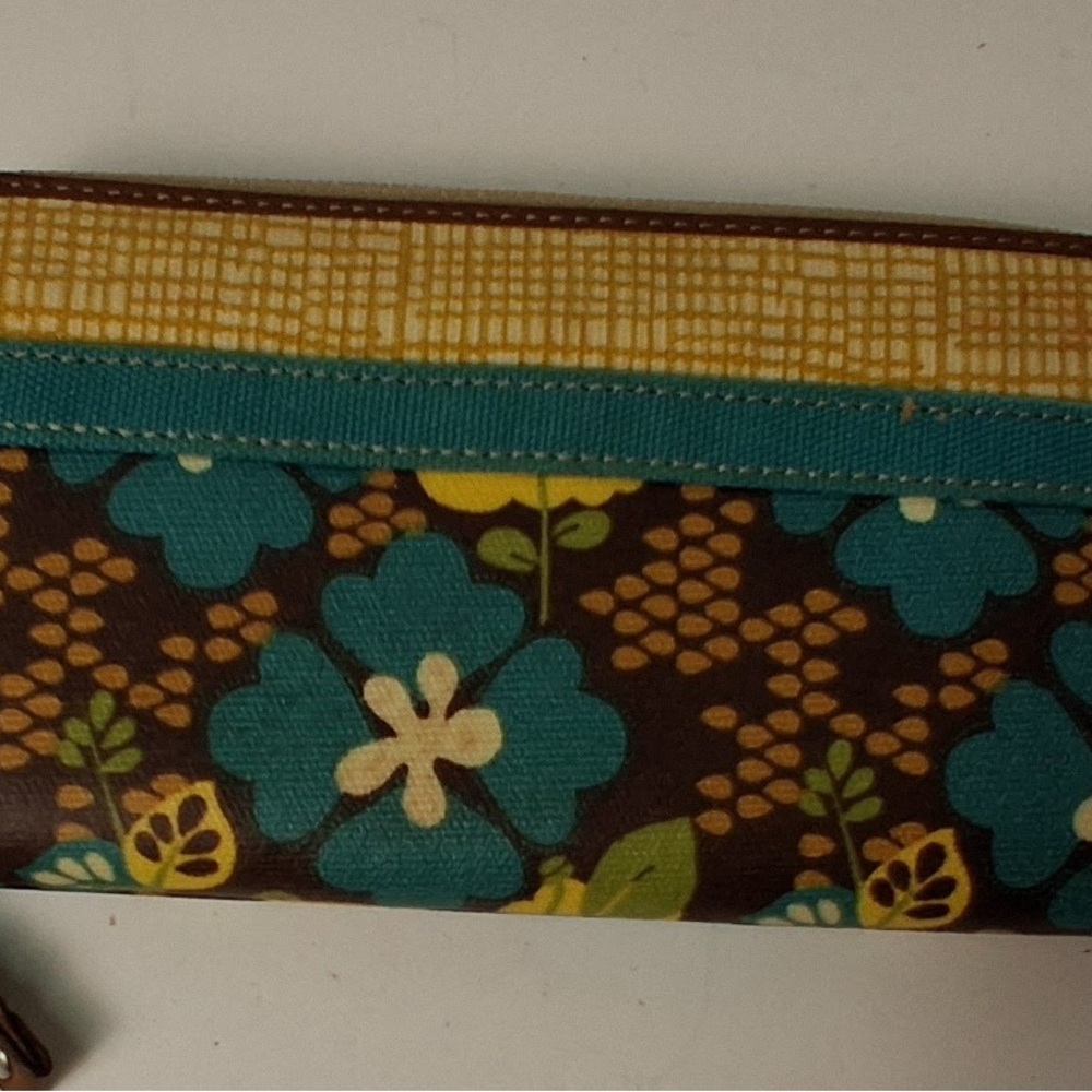 Floral Brown and Teal Women's Wallet